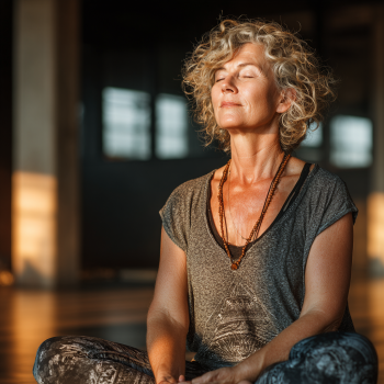 Група людей похилого віку займається йогою